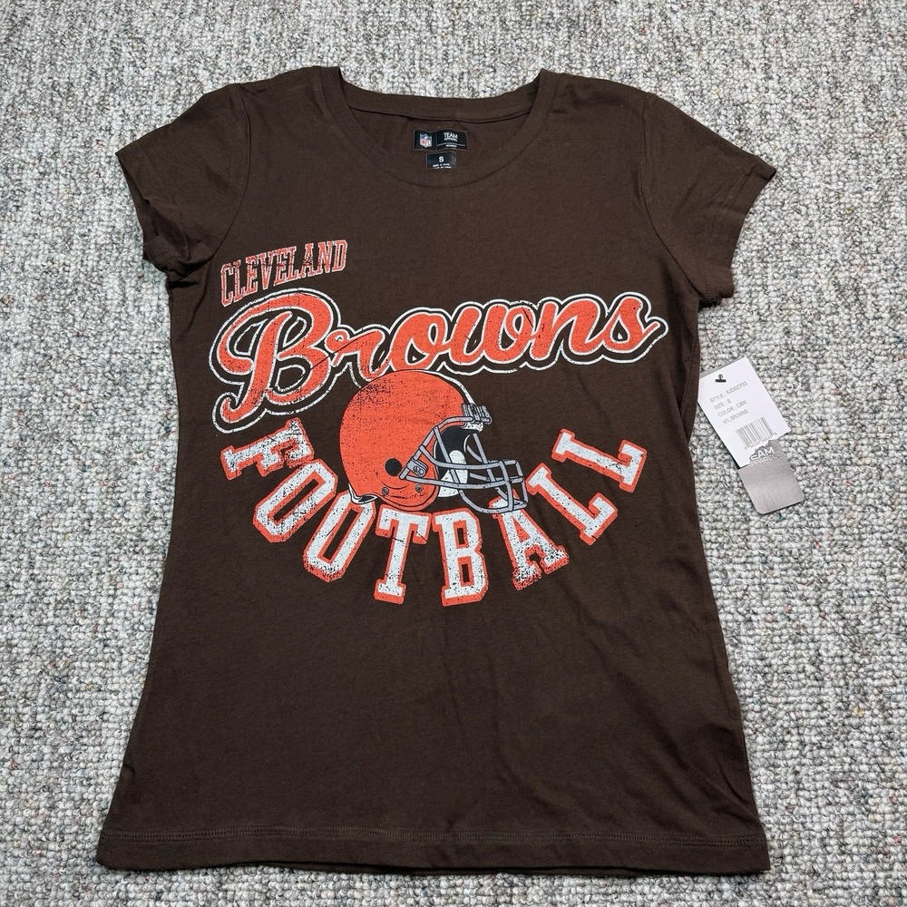 NFL Team Apparel Shirt Womens Small Cleveland Browns Football Short Sleeve NWT